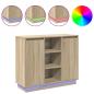 Preview: Sideboard mit LED Sonoma Eiche 90x32x75 cm aus Holzwerkstoff