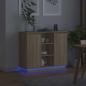 Preview: Sideboard mit LED Sonoma Eiche 90x32x75 cm aus Holzwerkstoff