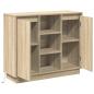 Preview: Sideboard mit LED Sonoma Eiche 90x32x75 cm aus Holzwerkstoff