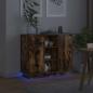 Preview: Sideboard mit LED Geräucherter Eiche 90x32x75 cm Ingenieuholz