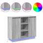Preview: Sideboard mit LED Grau Sonoma 90x32x75 cm Holzwerkstoff