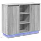 Preview: Sideboard mit LED Grau Sonoma 90x32x75 cm Holzwerkstoff