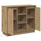 Preview: ARDEBO.de - Sideboard mit LED Artisan Eiche 90x32x75 cm Holzwerkstoff