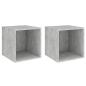 Preview: Wandschränke 2 Stk. Betongrau 37x37x37 cm Holzwerkstoff