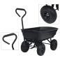 Preview: ARDEBO.de - Garten-Kippwagen 300 kg 75 L Schwarz