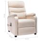 Preview: Massagesessel Elektrisch Creme Stoff