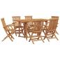 Preview: 7-teiliges Garten Essset aus massivem Holz Teak