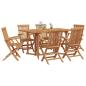 Preview: 7-teiliges Garten Essset aus massivem Holz Teak
