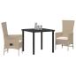 Preview: 3-teiliges Garten-Esszimmer-Set mit Kissen Beige Poly Rattan