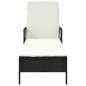 Preview: Sonnenliege Schwarz und Creme PE-Rattan 157 x 55 x 92 cm