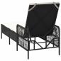 Preview: Sonnenliege Schwarz und Creme PE-Rattan 157 x 55 x 92 cm