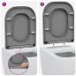 Preview: Toilettendeckel mit Schnellverschluss und sanftem Schließen Duroplast Grau