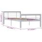 Preview: Bettgestell Grau und Weiß Metall 90×200 cm