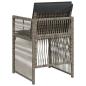 Preview: Gartenstühle mit Kissen 4 Stk. Grau Poly Rattan