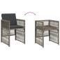 Preview: Gartenstühle mit Kissen 4 Stk. Grau Poly Rattan