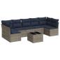 Preview: 8-tlg. Garten-Sofagarnitur mit Kissen Grau Poly Rattan