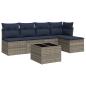 Preview: 6-tlg. Garten-Sofagarnitur mit Kissen Grau Poly Rattan