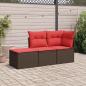 Preview: ARDEBO.de - 3-tlg. Garten-Sofagarnitur mit Kissen Braun Poly Rattan