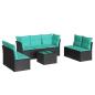 Preview: 8-tlg. Garten-Sofagarnitur mit Kissen Schwarz Poly Rattan