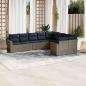 Preview: ARDEBO.de - 9-tlg. Garten-Sofagarnitur mit Kissen Grau Poly Rattan