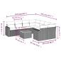 Preview: 9-tlg. Garten-Sofagarnitur mit Kissen Grau Poly Rattan