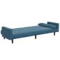 Preview: Schlafsofa 2-Sitzer mit Fußhocker Blau Samt