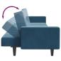Preview: Schlafsofa 2-Sitzer mit Fußhocker Blau Samt
