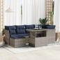 Preview: ARDEBO.de - 7-tlg. Garten-Sofagarnitur mit Kissen Grau Poly Rattan Akazie