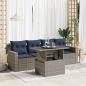 Preview: ARDEBO.de - 5-tlg. Garten-Sofagarnitur mit Kissen Grau Poly Rattan Akazie