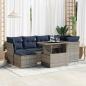 Preview: ARDEBO.de - 7-tlg. Garten-Sofagarnitur mit Kissen Grau Poly Rattan Akazie