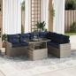 Preview: ARDEBO.de - 7-tlg. Garten-Sofagarnitur mit Kissen Schwarz Poly Rattan