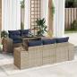 Preview: ARDEBO.de - 6-tlg. Garten-Sofagarnitur mit Kissen Grau Poly Rattan Akazie