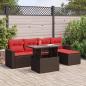 Preview: ARDEBO.de - 6-tlg. Garten-Sofagarnitur mit Kissen Braun Poly Rattan Akazie