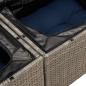 Preview: 10-tlg. Garten-Sofagarnitur mit Kissen Grau Poly Rattan Akazie