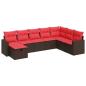 Preview: 8-tlg. Garten-Sofagarnitur mit Kissen Braun Poly Rattan