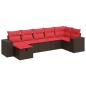Preview: 7-tlg. Garten-Sofagarnitur mit Kissen Braun Poly Rattan