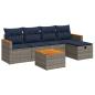 Preview: 6-tlg. Garten-Sofagarnitur mit Kissen Grau Poly Rattan