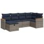 Preview: 6-tlg. Garten-Sofagarnitur mit Kissen Grau Poly Rattan