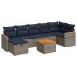 Preview: 8-tlg. Garten-Sofagarnitur mit Kissen Grau Poly Rattan