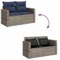 Preview: 8-tlg. Garten-Sofagarnitur mit Kissen Grau Poly Rattan