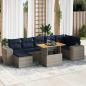 Preview: ARDEBO.de - 8-tlg. Garten-Sofagarnitur mit Kissen Grau Poly Rattan