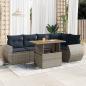 Preview: ARDEBO.de - 6-tlg. Garten-Sofagarnitur mit Kissen Grau Poly Rattan