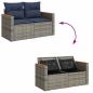 Preview: 7-tlg. Garten-Sofagarnitur mit Kissen Grau Poly Rattan