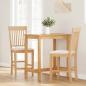 Preview: Barhocker mit Kissen 2 Stk. Natur Massivholz Gummibaum