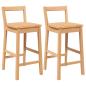 Preview: Barhocker 2 Stk. Natur Massivholz Gummibaum