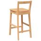 Preview: Barhocker 2 Stk. Natur Massivholz Gummibaum