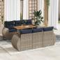 Preview: ARDEBO.de - 7-tlg. Garten-Sofagarnitur mit Kissen Grau Poly Rattan