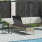 Preview: ARDEBO.de - Sonnenliege mit Auflage Hellgrau 55x200x44 cm Poly Rattan