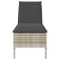 Preview: Sonnenliege mit Auflage Hellgrau 55x200x44 cm Poly Rattan