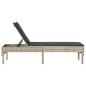 Preview: Sonnenliege mit Auflage Hellgrau 55x200x44 cm Poly Rattan